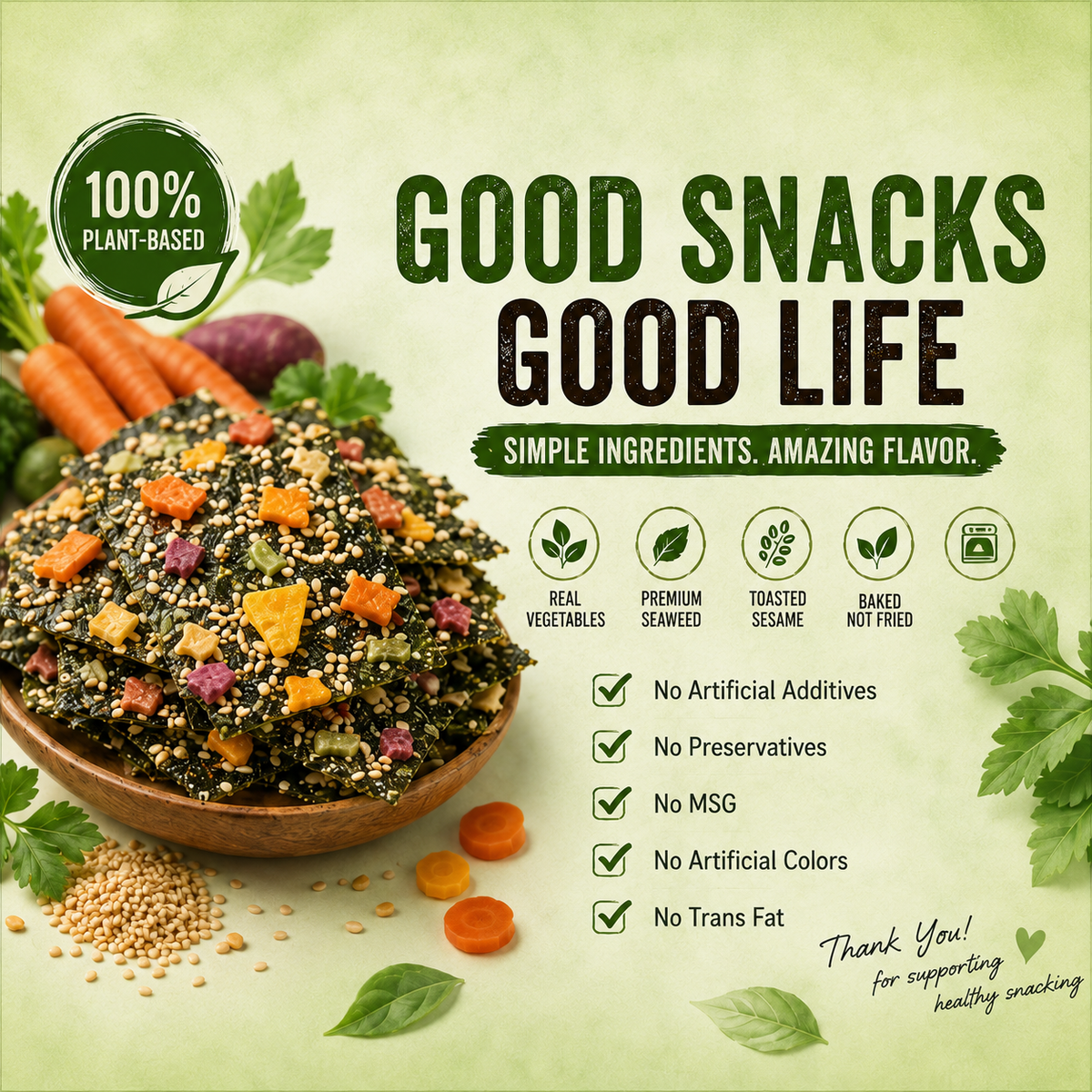🥬 Daily Support for Men's Energy, Strength & Vitality-VEGGIE SEAWEED CRISPS-CJP