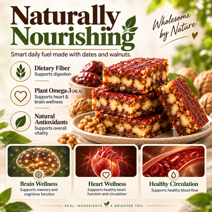 🌿Natural Jujube Walnut Energy Bites – Premium Date & Walnut Snack with Plant-Based Nutrition-FDA