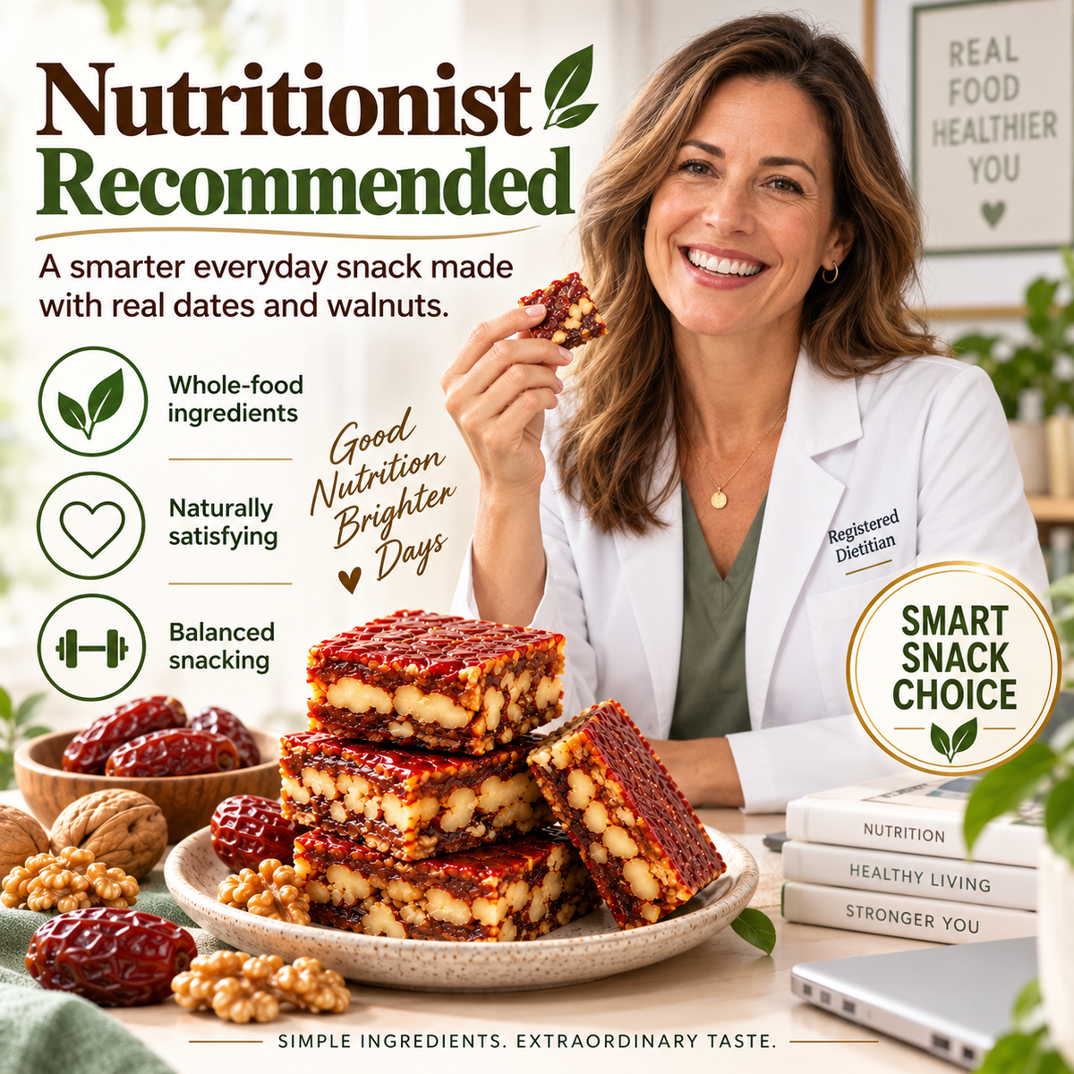 🌿Natural Jujube Walnut Energy Bites – Premium Date & Walnut Snack with Plant-Based Nutrition-FDA