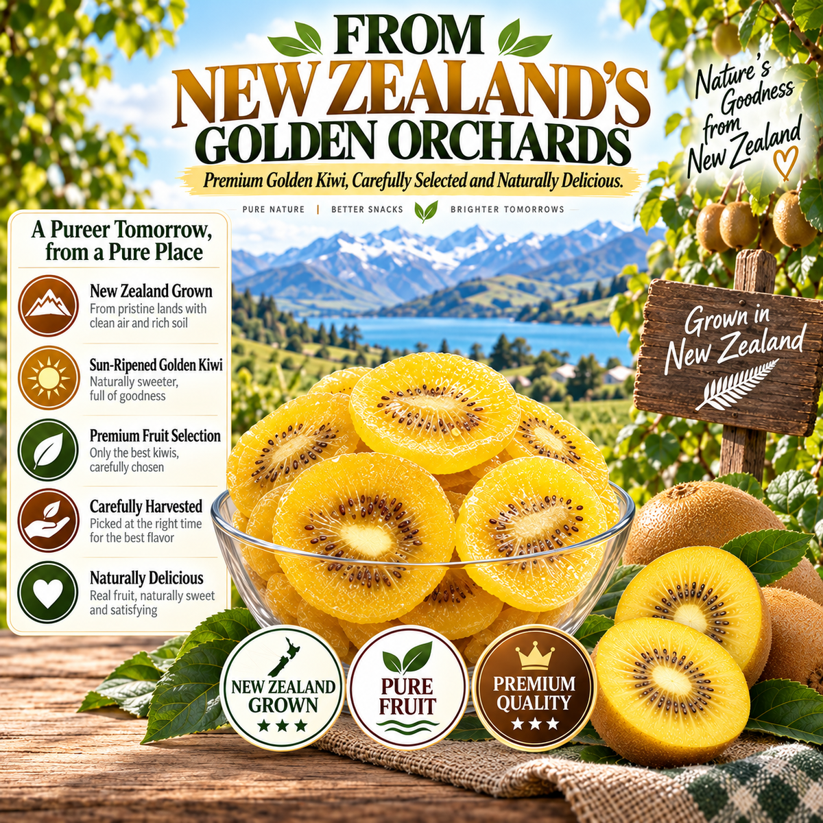 ✨Premium New Zealand Golden Kiwi Slices-FDA