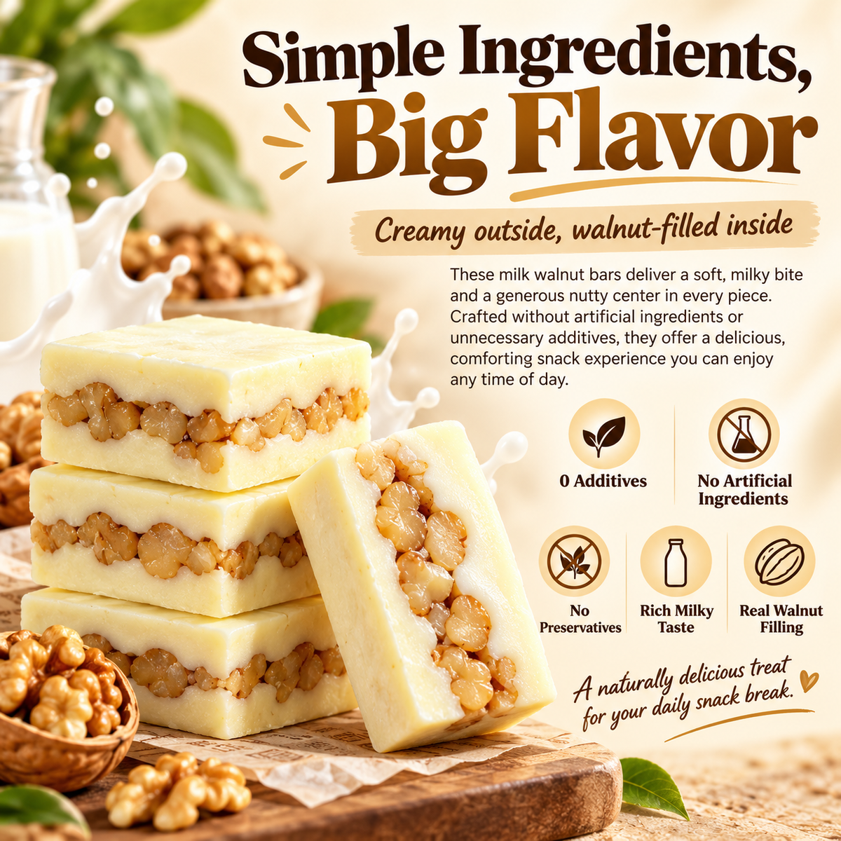 Delicious Milk Pie with Walnuts-One Bite and You’ll Want Another -NEX