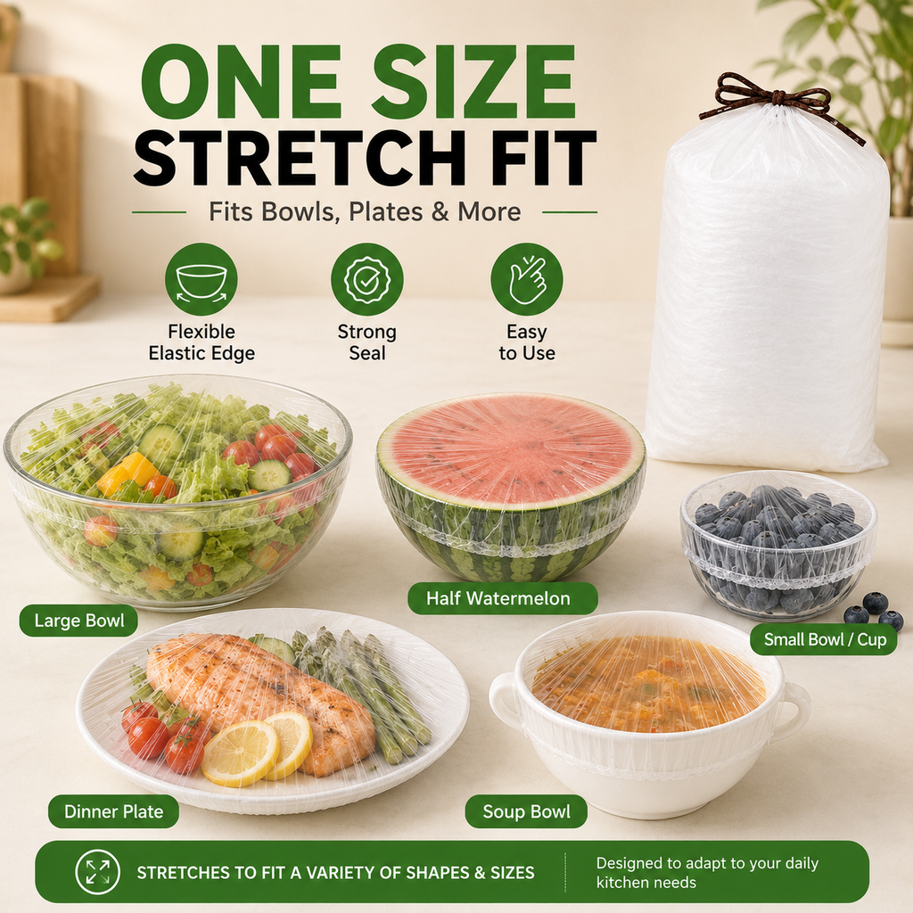 Disposable Stretch Food Covers - Elastic Bowl Covers for Fresh Food Storage-NEX