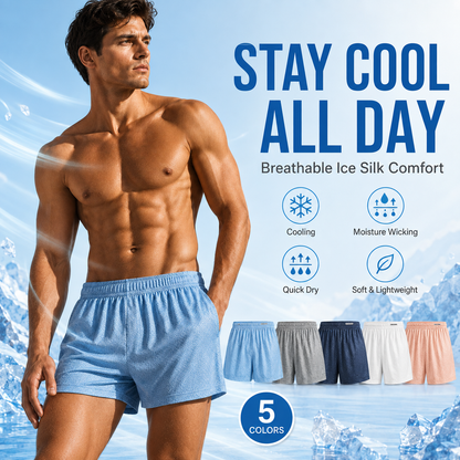 Men’s Ice Silk Boxer Shorts – Breathable & Quick-Dry Comfort-NEX