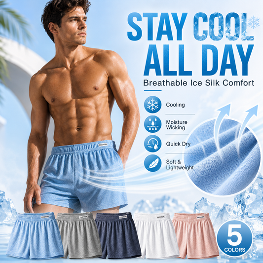 Men’s Ice Silk Boxer Shorts – Breathable & Quick-Dry Comfort-NEX
