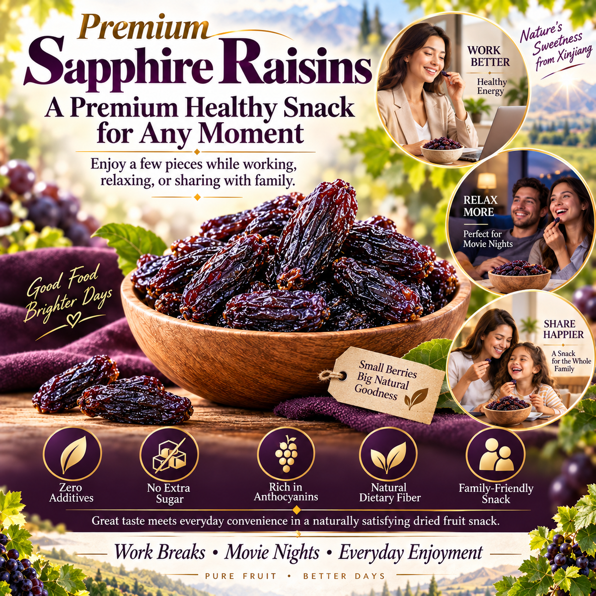 🍇Natural Sapphire Raisins: Guilt-Free Snack to Support Healthy Blood Sugar & Cholesterol-ZRT